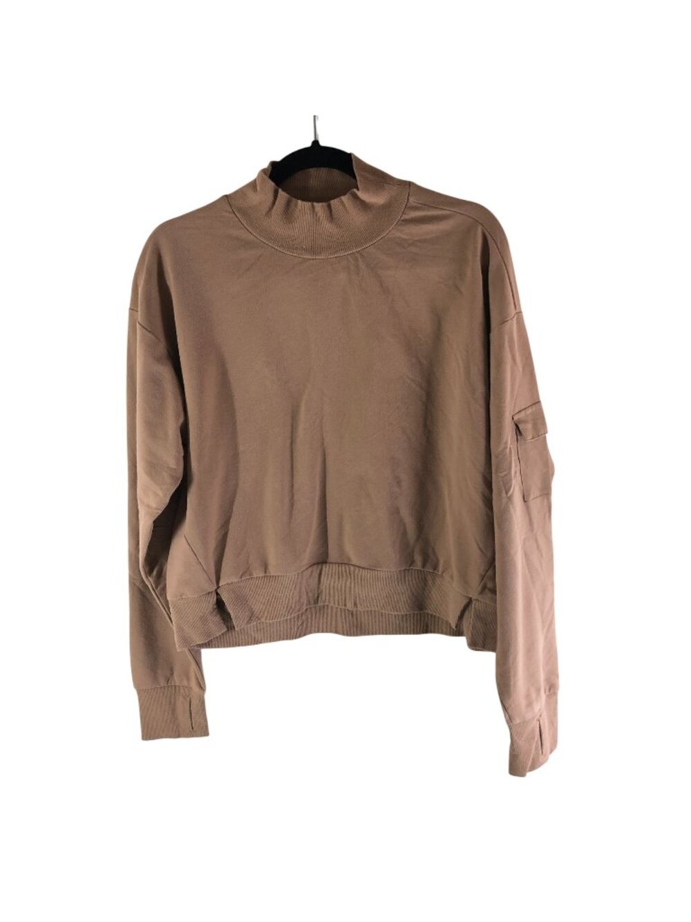 All In Motion Womens Brown Mock Neck Pullover Sweatshirt M Cotton Blend